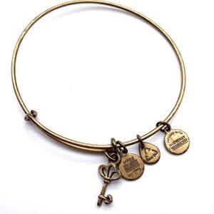 Alex & Ani‎ gold tone key bangle bracelet